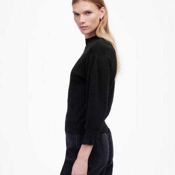 Madewell Merino Wool Ruffle Mockneck Sweater Size Small MSRP $118 New With Tags - Picture 16 of 17